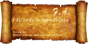 Fábián Ambrózia névjegykártya